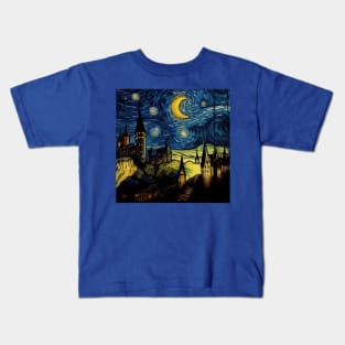 Starry Night Wizarding School Van Gogh Kids T-Shirt